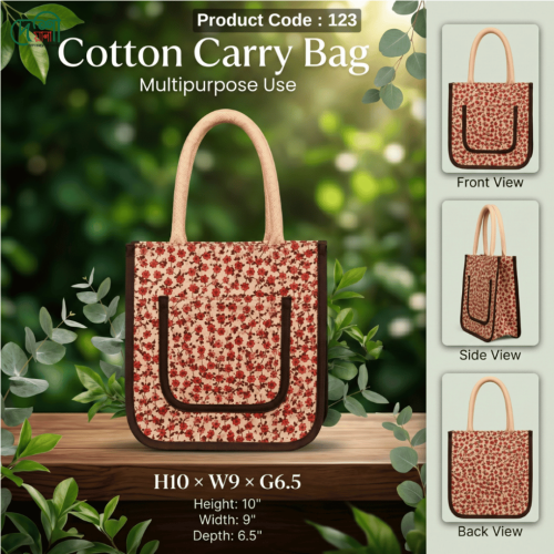 Premium Floral Cotton Carry Bag | Multipurpose Shopping & Daily Use Bag